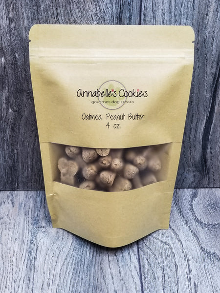 Oatmeal Peanut Butter Handmade Gourmet Dog Treats - 4 oz. Bag